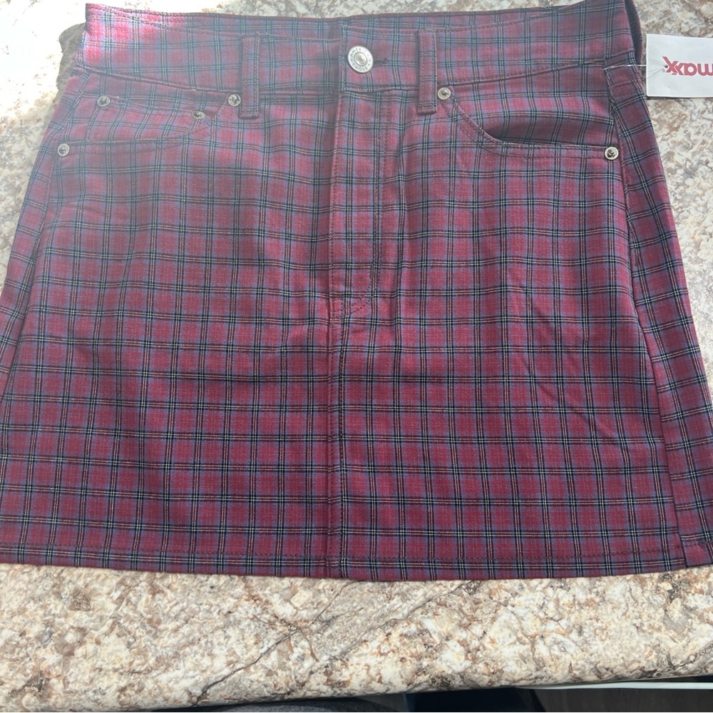 Women's Red Plaid Skirt
